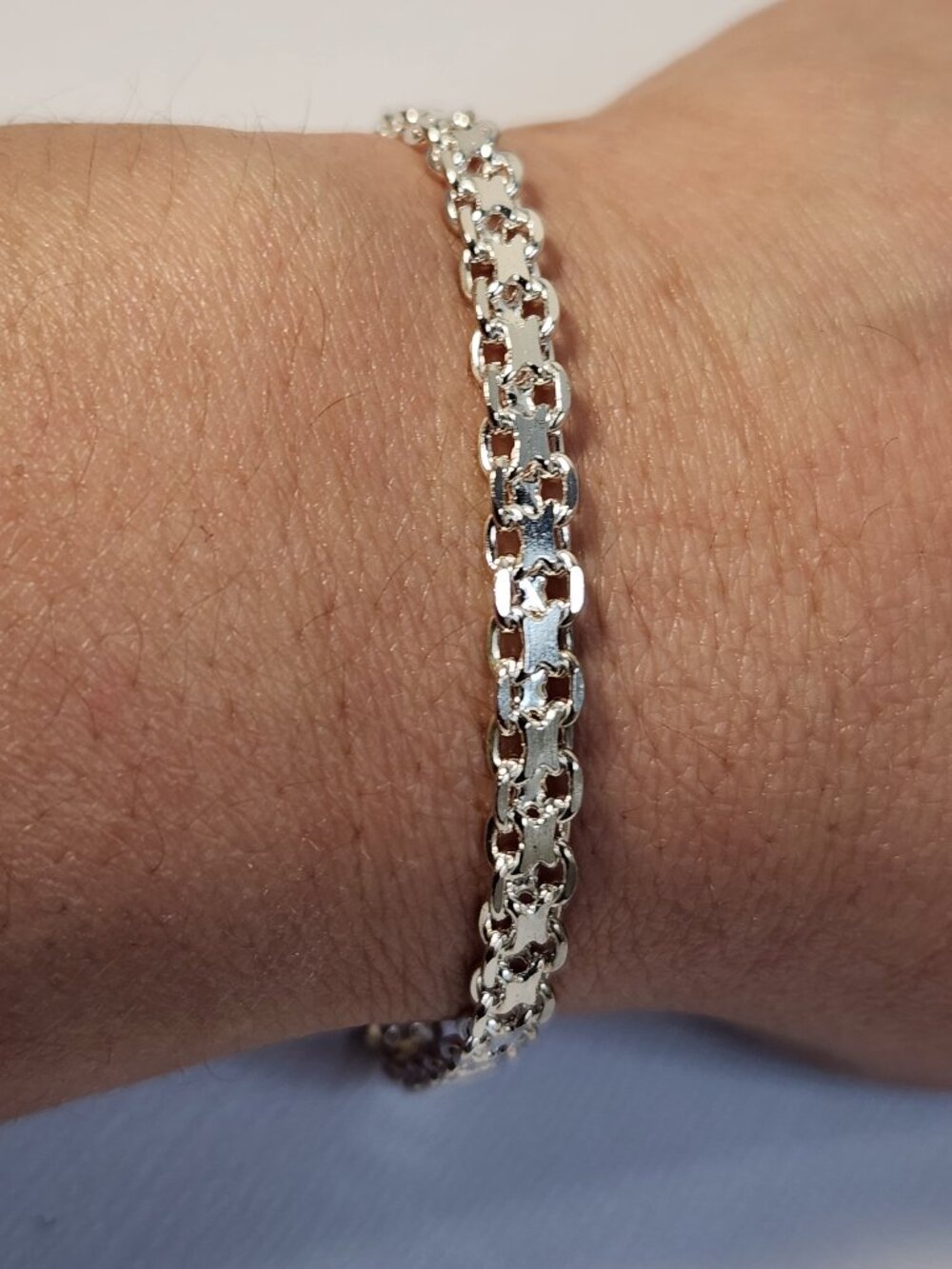 Unisex! NWT Italian 925 Solid Sterling Silver Bismark Bracelet 8” 4.5mm 8.03g